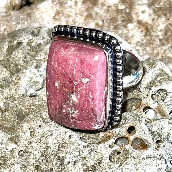 Rosaline Pink Thulite Ring Size 5 1/2 - Picture 5 of 10